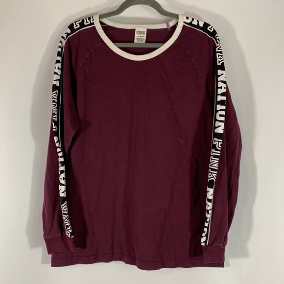 PINK Victoria’s Secret Dark Purple Long Sleeved Top - Picture 2 of 6
